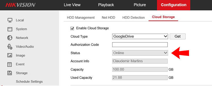 Cách thiết lập ghi Hikvision DVR lên Google Drive
