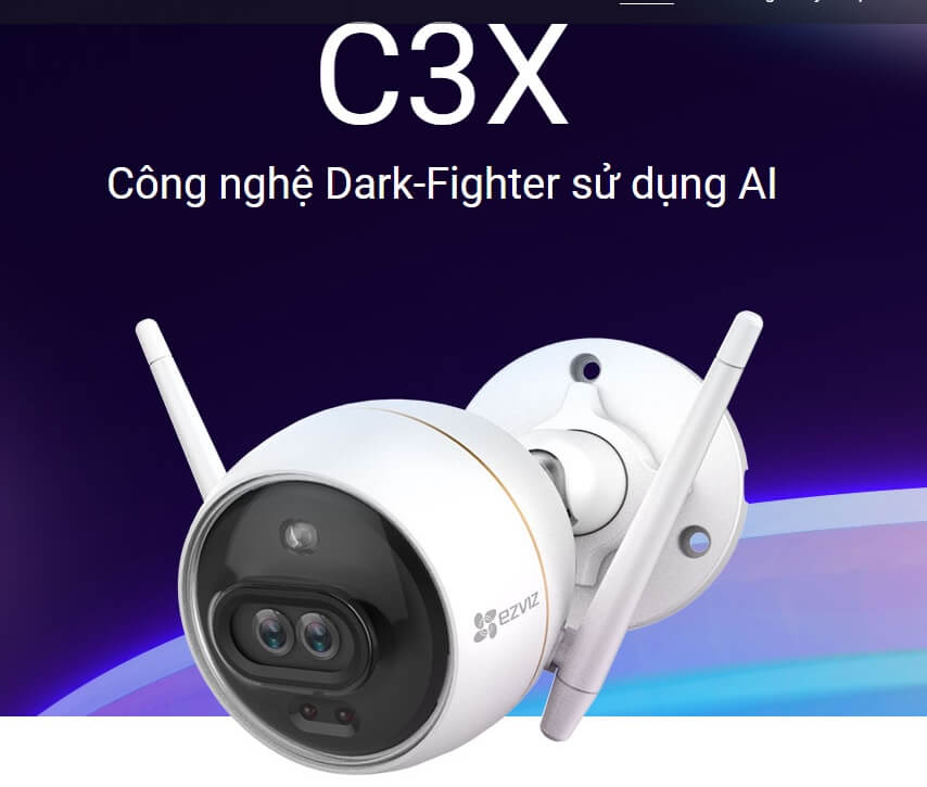 Camera Ezviz C3X 1080p (CS-CV310-C0-6B22WFR) có màu ban đêm