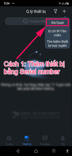 Cach them thiet bi moi bang so Serial Number