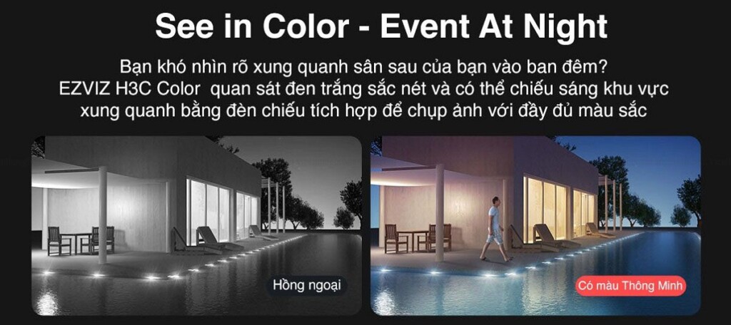 Camera H3c Color EZVIZ WiFi 2MP 1080P có màu ban đêm