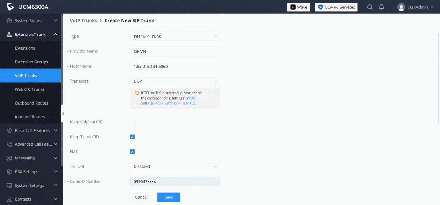 Hướng dẫn cài đặt SIP Trunk tổng đài IP Grandstream
