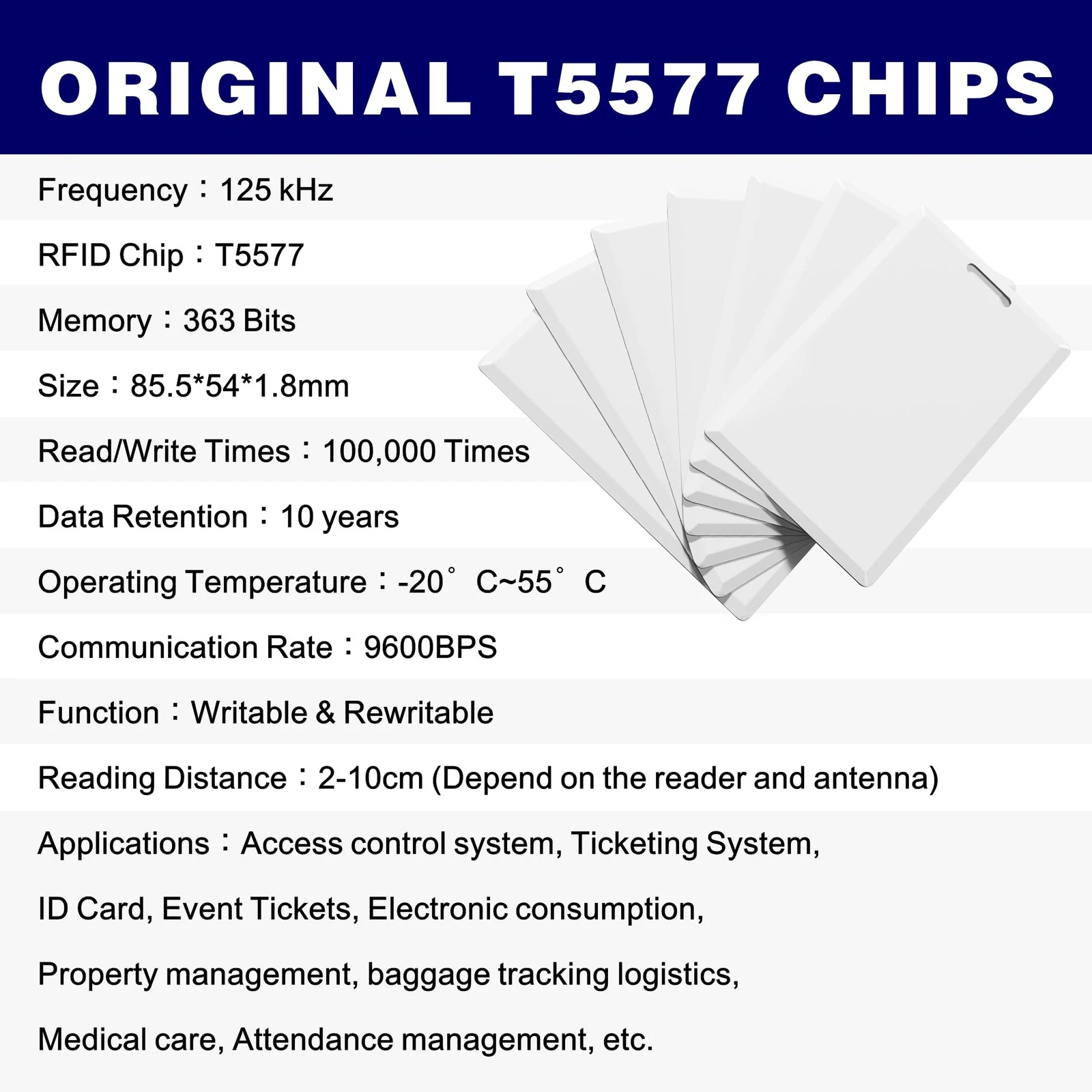 Thông số kỹ thuật thẻ RFID 125Khz sao chép được loại dày